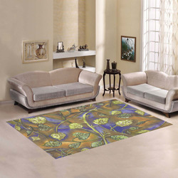 undulating leaves rug Area Rug7'x5'