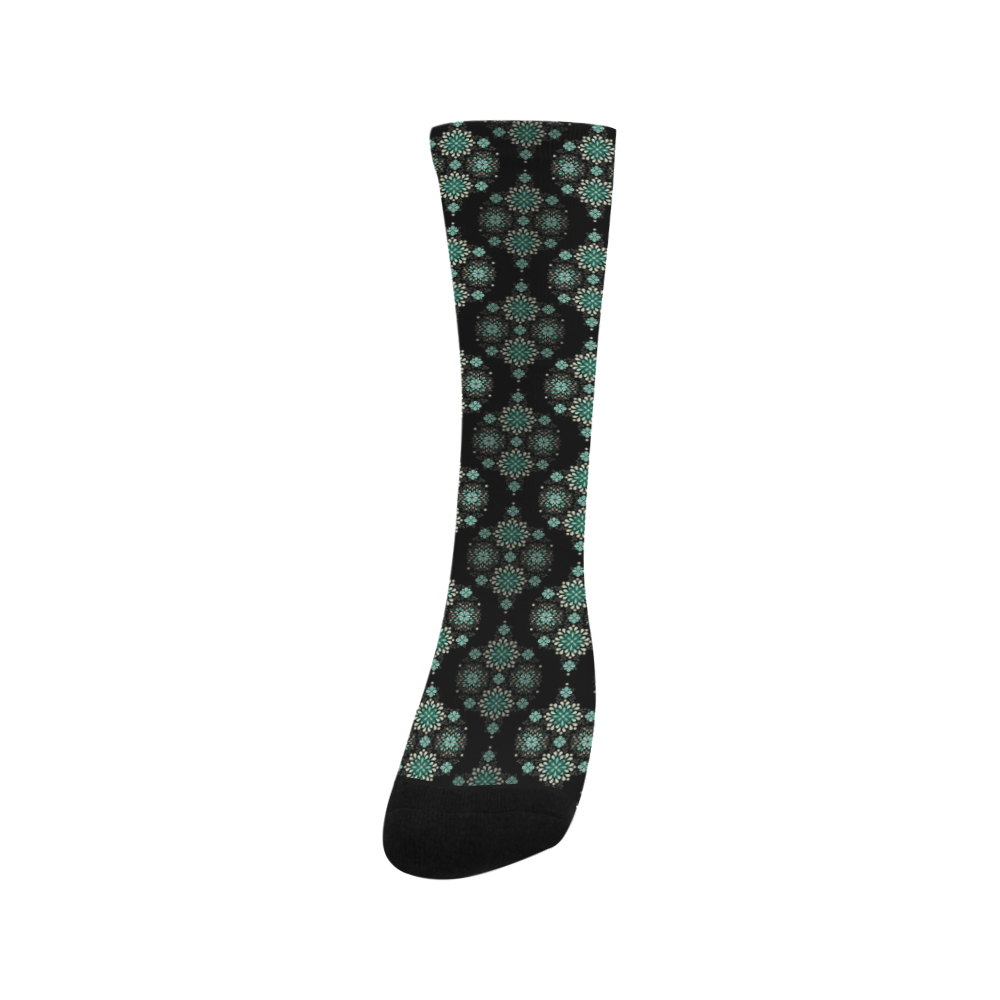 Green on black -  pattern with atmosphere Trouser Socks