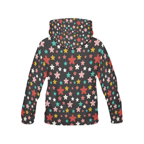 Symmetric Star Flowers All Over Print Hoodie for Women (USA Size) (Model H13)