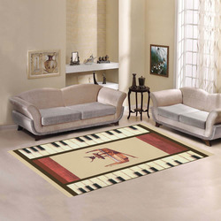Piano keys Border Hepplewhite piano and chair bench rug Area Rug7'x5'