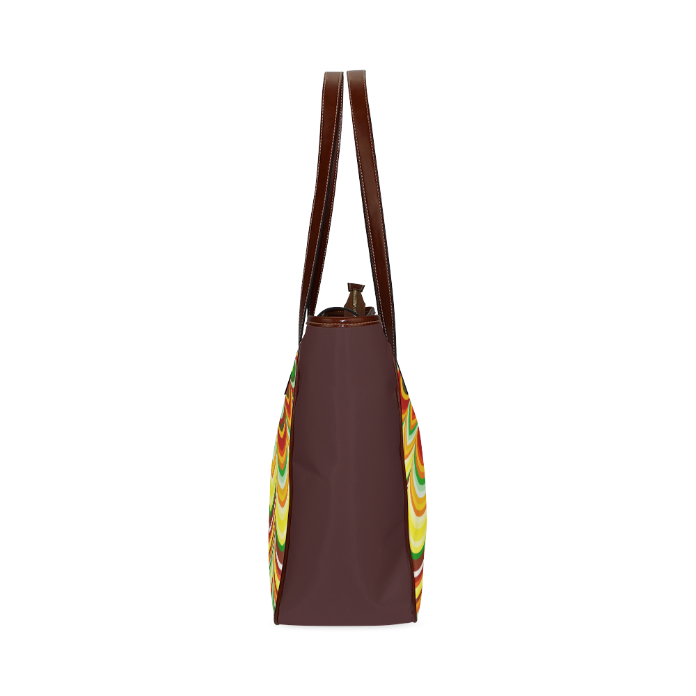 Colorful flower striped mandala Classic Tote Bag (Model 1644)