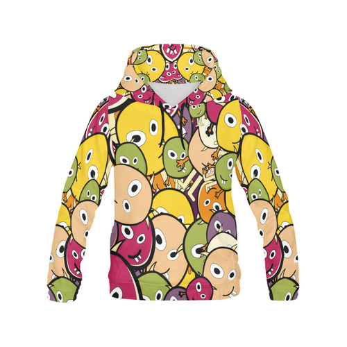 monster colorful doodle All Over Print Hoodie for Women (USA Size) (Model H13)