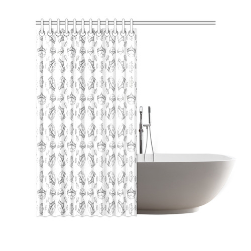 Queen Of Hearts Silver Crown Tiara By Kristie Hubler Pattern Shower Curtain Shower Curtain 69"x70"