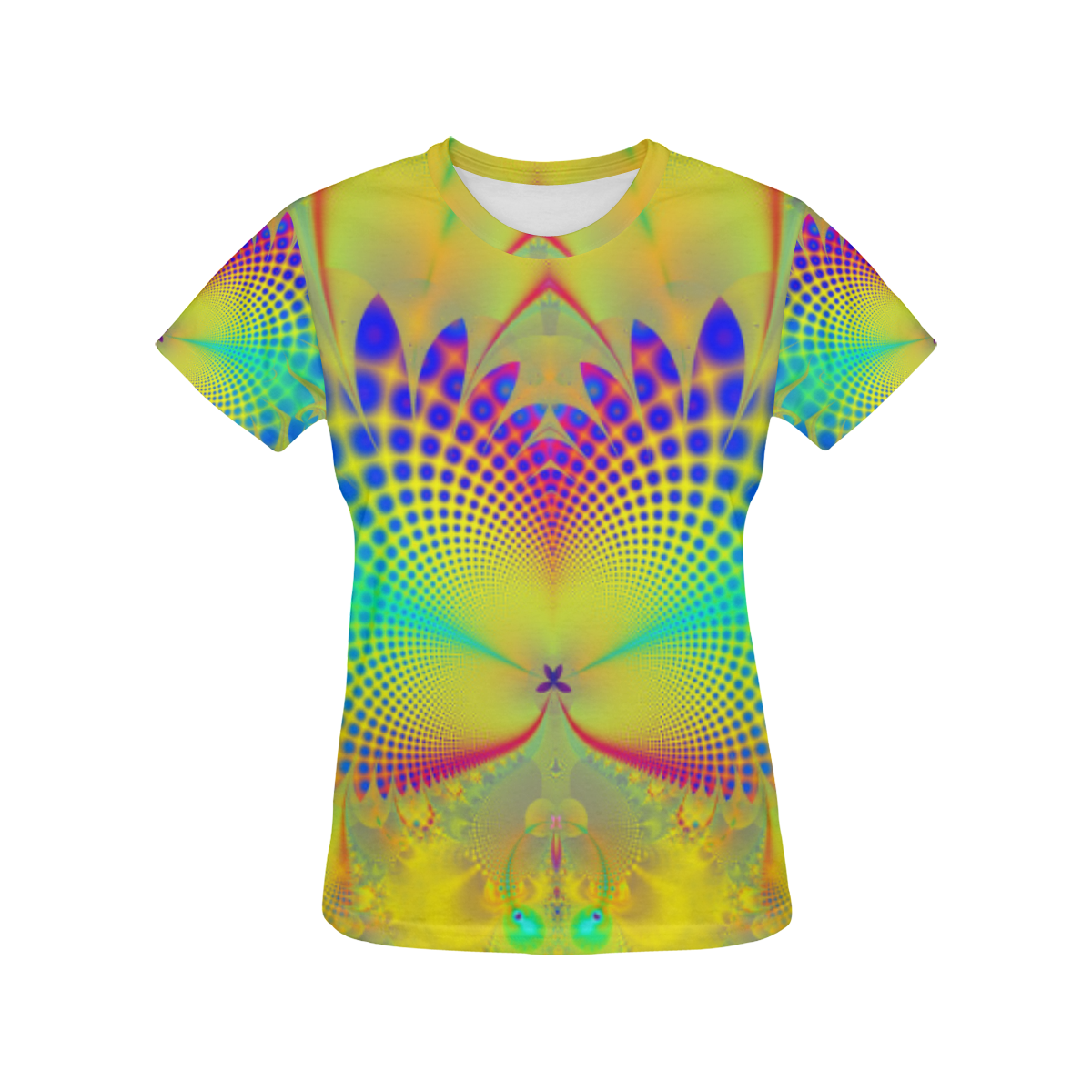 Summers Tropical Awakening Fractal Abstract All Over Print T-Shirt for Women (USA Size) (Model T40)