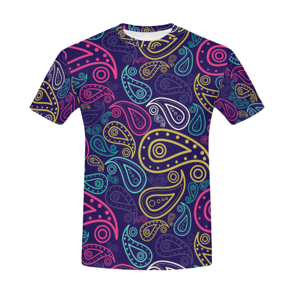 paisley All Over Print T-Shirt for Men (USA Size) (Model T40)