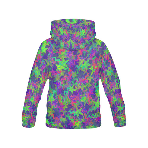 Purple Shooting Stars All Over Print Hoodie for Women (USA Size) (Model H13)