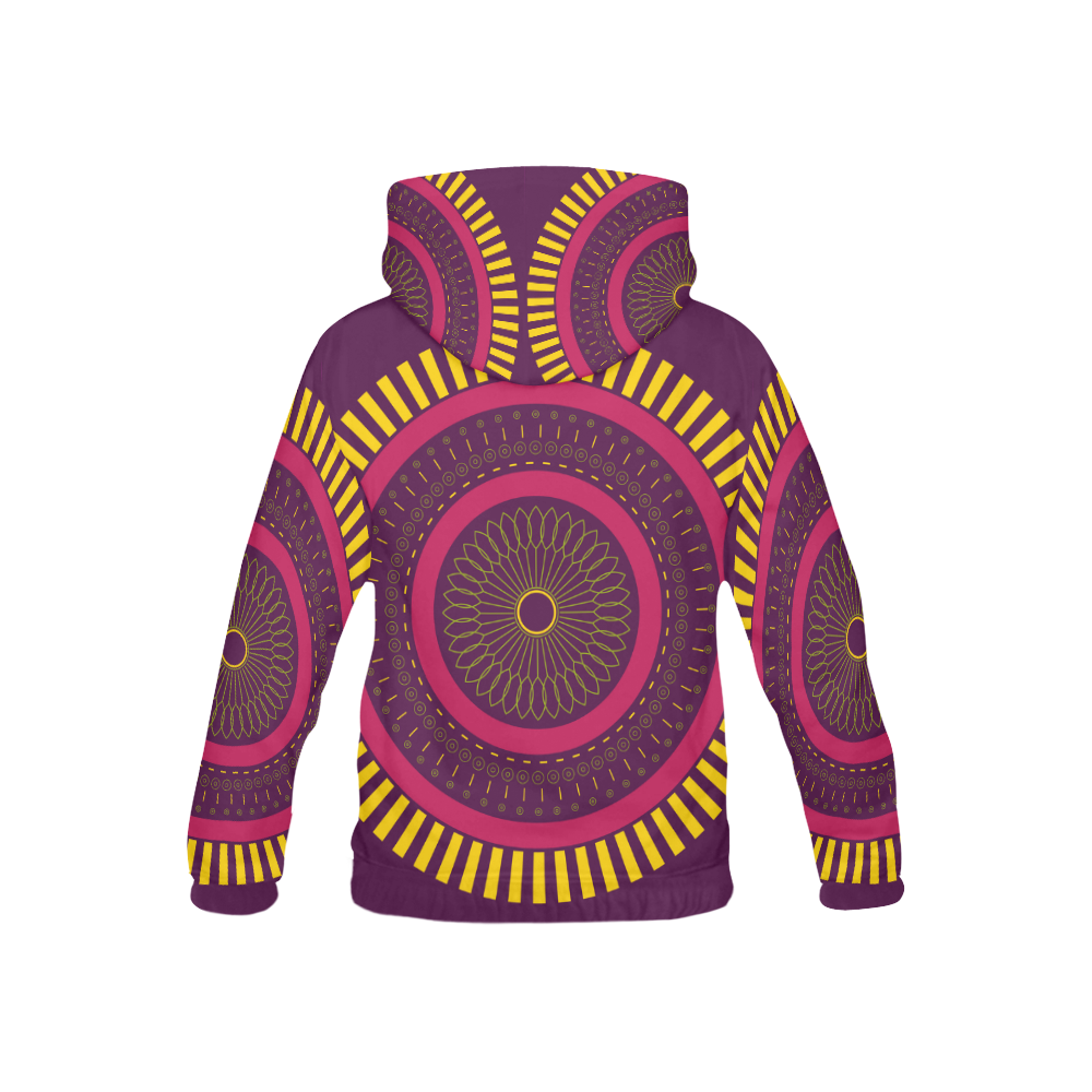 red zen mandala circle All Over Print Hoodie for Kid (USA Size) (Model H13)