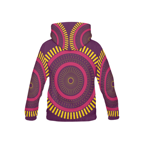 red zen mandala circle All Over Print Hoodie for Kid (USA Size) (Model H13)