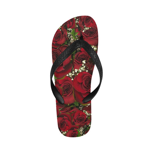 Carmine Roses Flip Flops for Men/Women (Model 040)