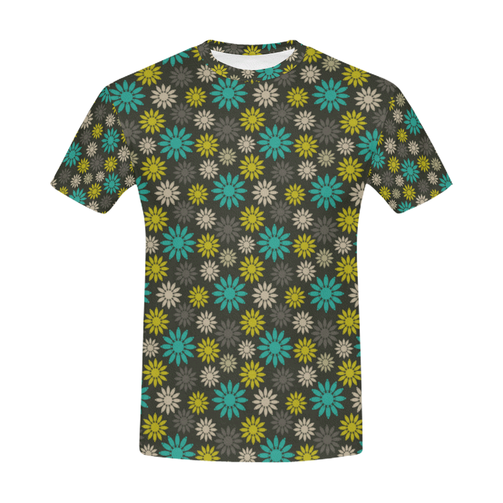 Symbolic Camomiles Floral All Over Print T-Shirt for Men (USA Size) (Model T40)