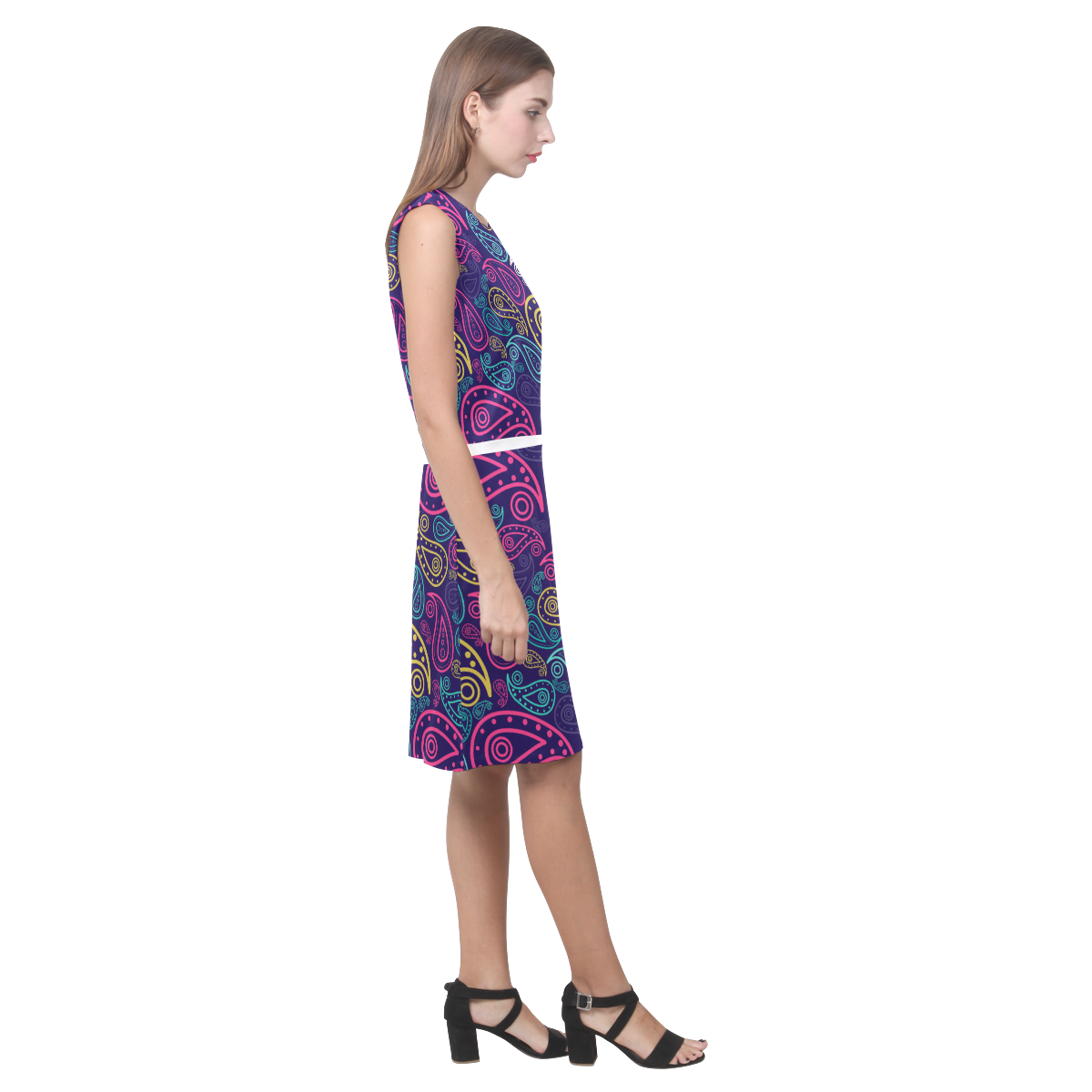 paisley Eos Women's Sleeveless Dress (Model D01)