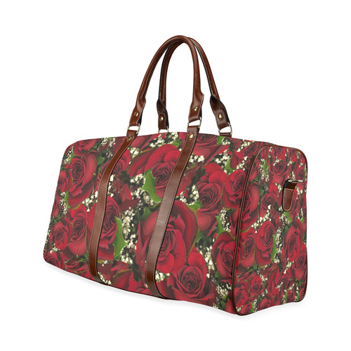 Carmine Roses Waterproof Travel Bag/Small (Model 1639) | ID: D1494239