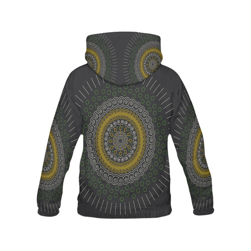 green with yellow mandala circular All Over Print Hoodie for Men (USA Size) (Model H13)
