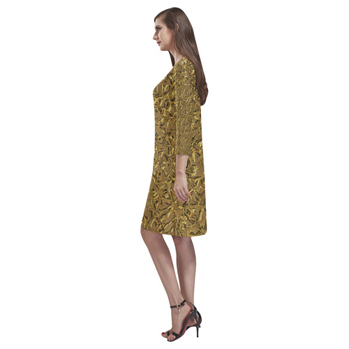Sparkling Metal Art A by FeelGood Rhea Loose Round Neck Dress(Model D22)