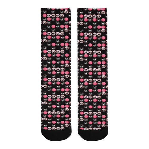 Pastel Goth Skull Polka Dots Trouser Socks