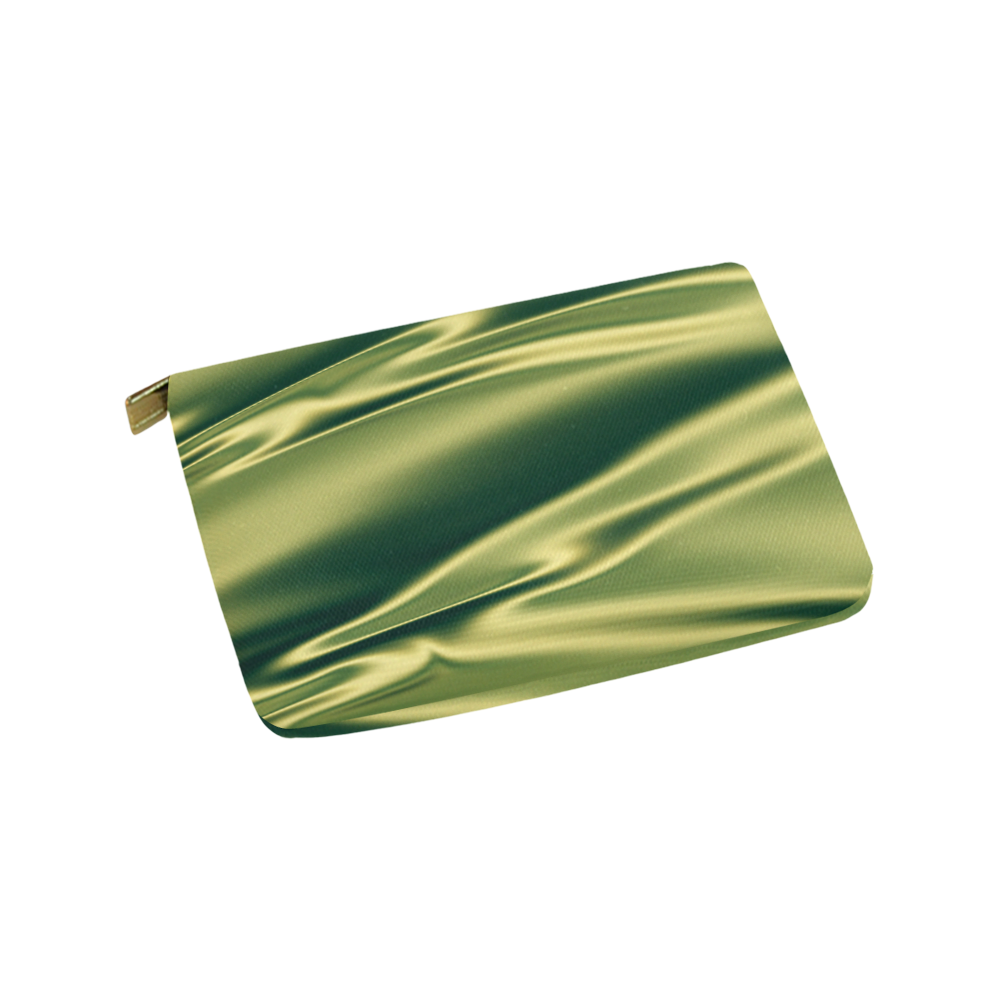 Green satin 3D texture Carry-All Pouch 9.5''x6''