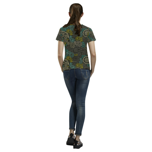 paisley art All Over Print T-Shirt for Women (USA Size) (Model T40)