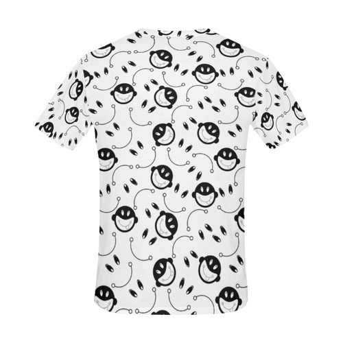 black and white funny monkeys All Over Print T-Shirt for Men (USA Size) (Model T40)