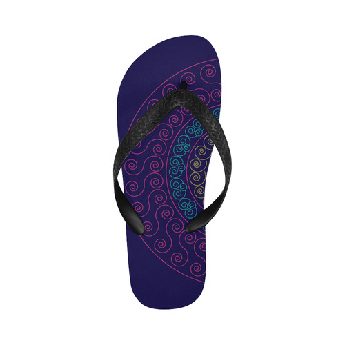 simply pink circular design mandala Flip Flops for Men/Women (Model 040)