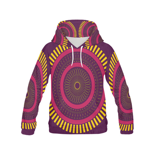 red zen mandala circle All Over Print Hoodie for Men (USA Size) (Model H13)