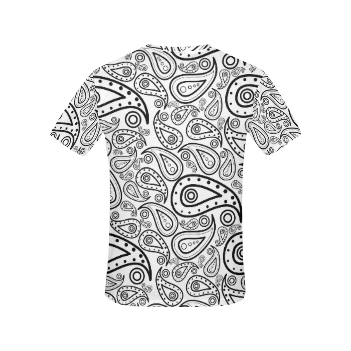 black and white paisley All Over Print T-Shirt for Women (USA Size) (Model T40)