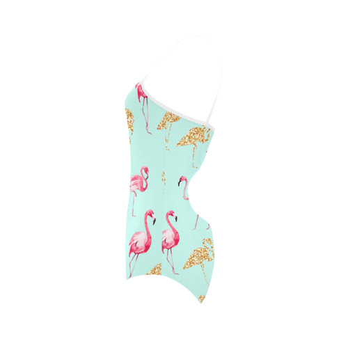 Flamingo (blue) Strap Swimsuit ( Model S05)