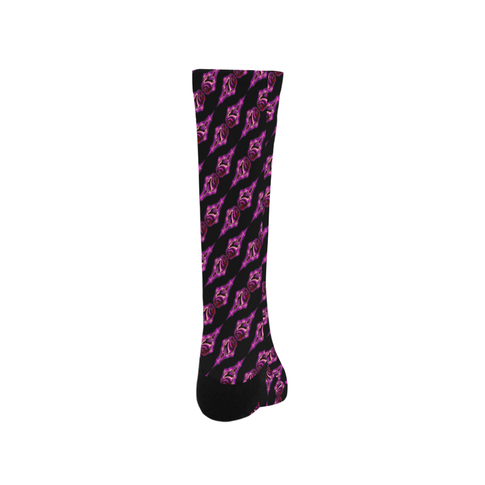 Fractal Roses Goth Art Print Trouser Socks