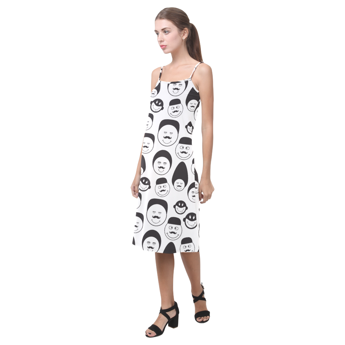 funny emotional faces Alcestis Slip Dress (Model D05)