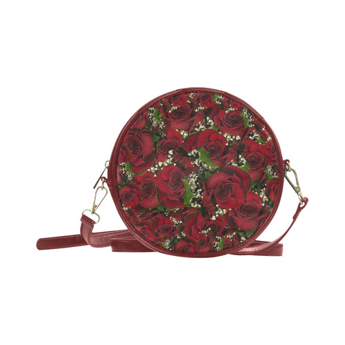 Carmine Roses Round Sling Bag (Model 1647)