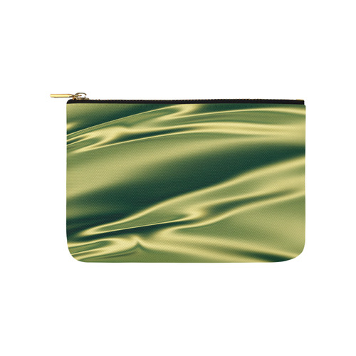 Green satin 3D texture Carry-All Pouch 9.5''x6''