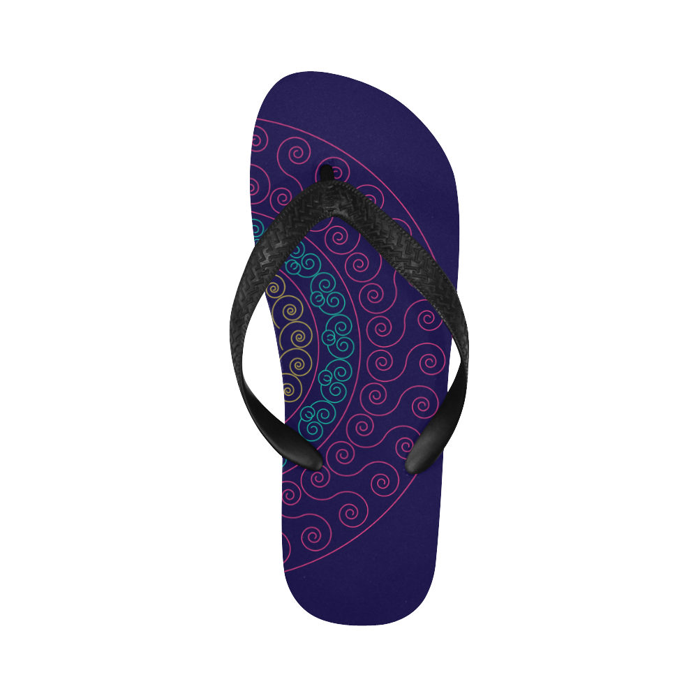 simply pink circular design mandala Flip Flops for Men/Women (Model 040)