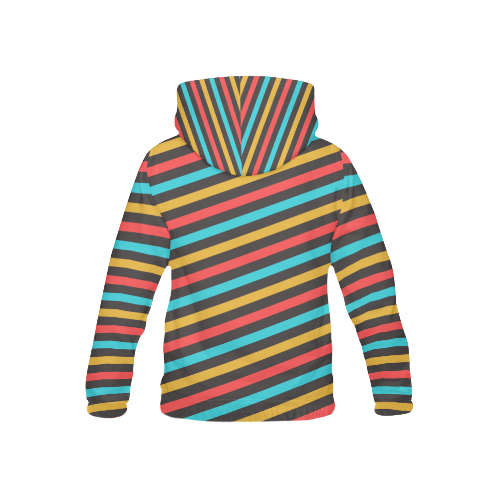 retro stripe All Over Print Hoodie for Kid (USA Size) (Model H13)