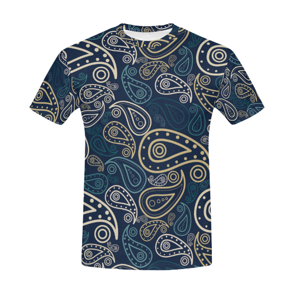 paisley illustration All Over Print T-Shirt for Men (USA Size) (Model T40)