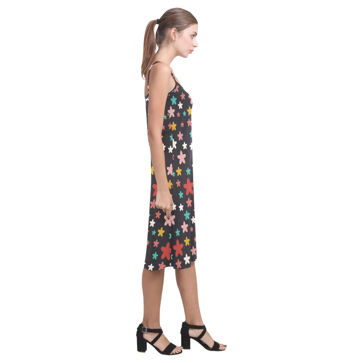 Symmetric Star Flowers Alcestis Slip Dress (Model D05)