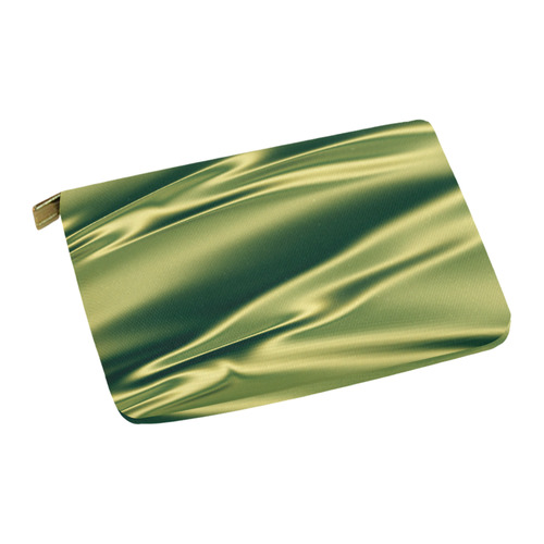 Green satin 3D texture Carry-All Pouch 12.5''x8.5''