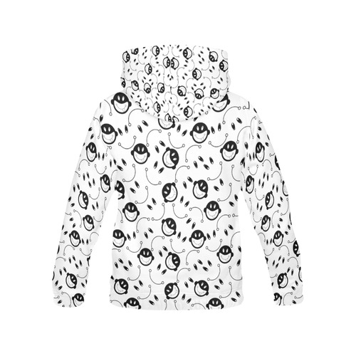 black and white funny monkeys All Over Print Hoodie for Women (USA Size) (Model H13)
