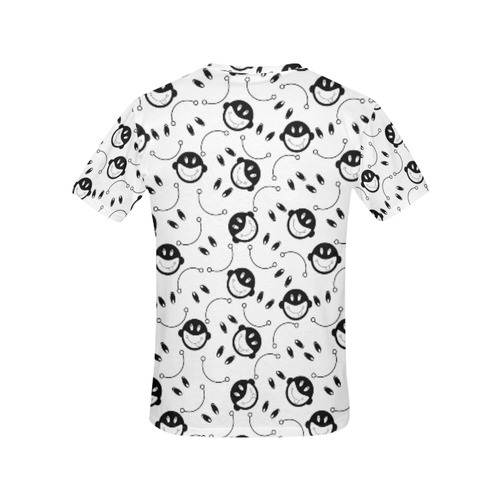 black and white funny monkeys All Over Print T-Shirt for Women (USA Size) (Model T40)