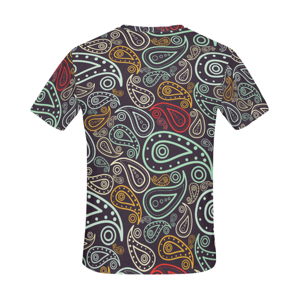 colorful paisley All Over Print T-Shirt for Men (USA Size) (Model T40)