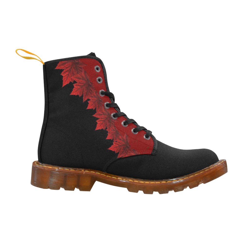 Canada Maple Leaf Boots Black Martin Boots For Women Model 1203H