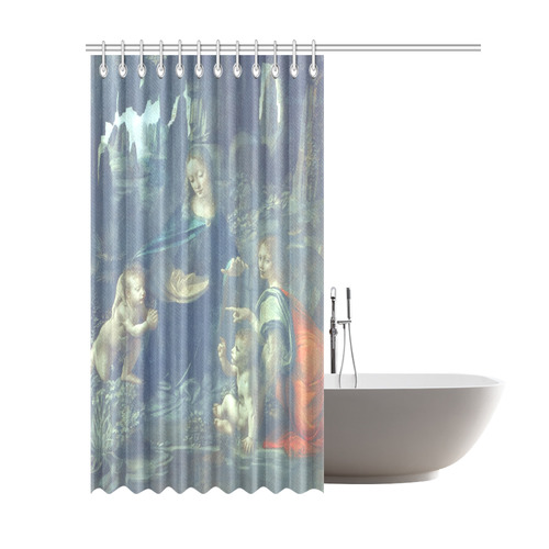 Leonardo da Vinci Virgin of the Rocks Shower Curtain 69"x84"