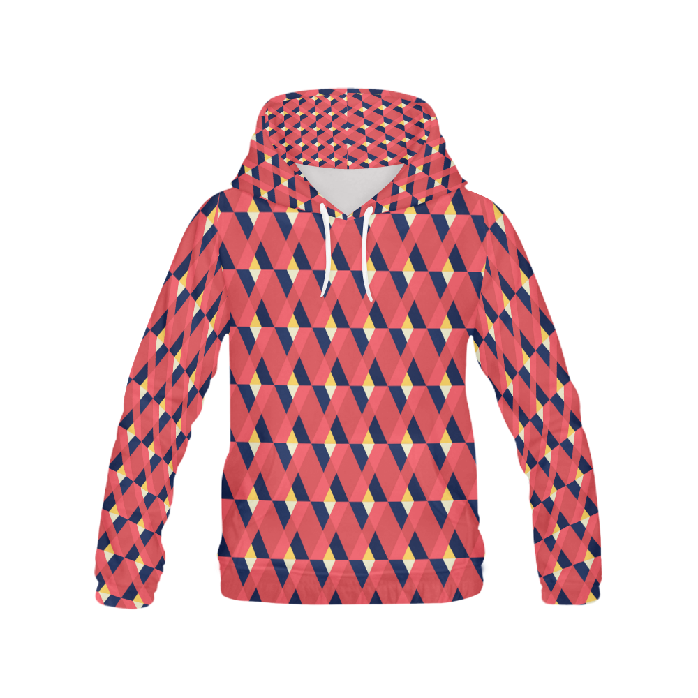 red triangle tile ceramic All Over Print Hoodie for Men (USA Size) (Model H13)