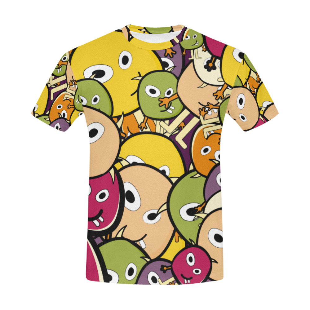 monster colorful doodle All Over Print T-Shirt for Men (USA Size) (Model T40)