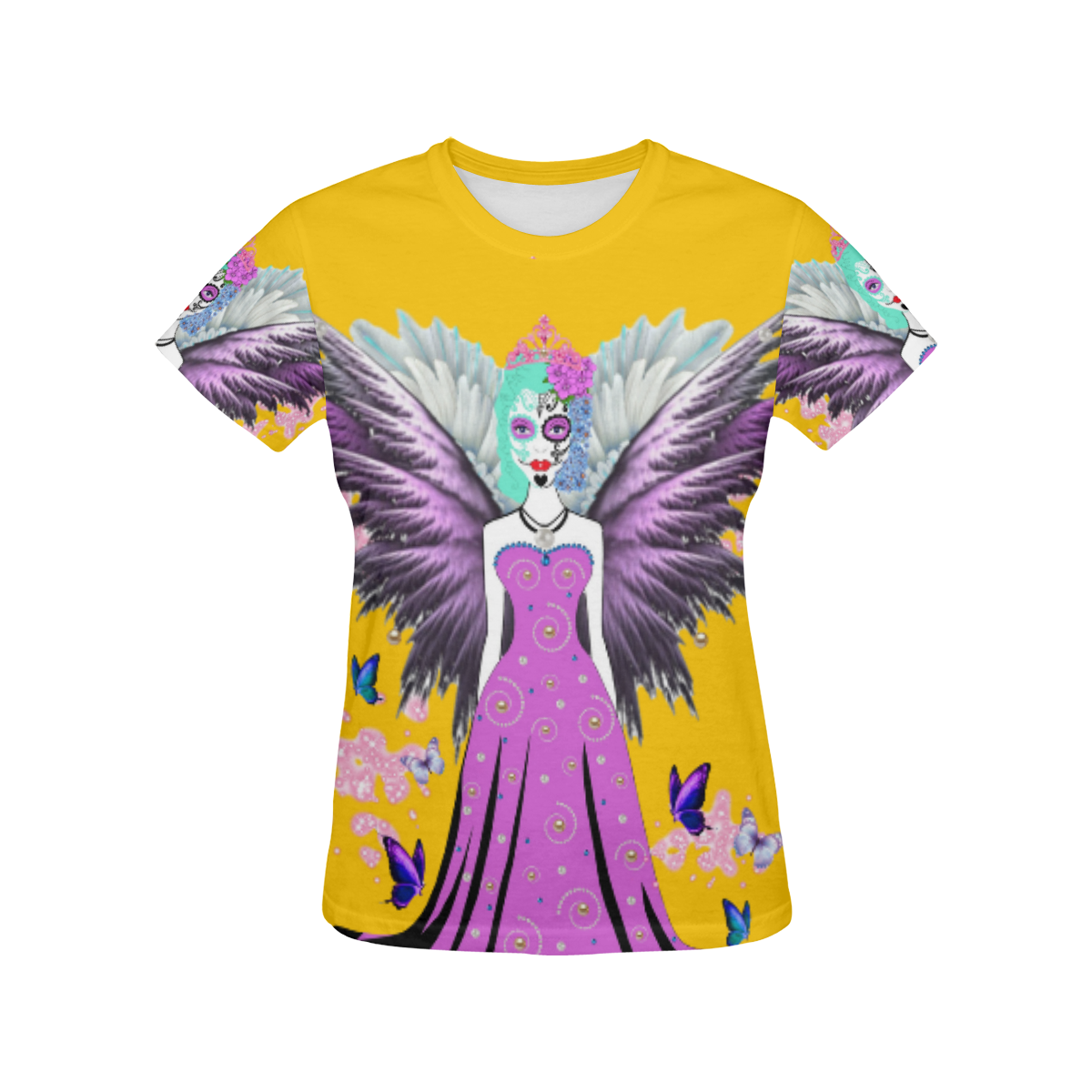 Fairy Sugarskull Queen Victoria All Over Print T-Shirt for Women (USA Size) (Model T40)