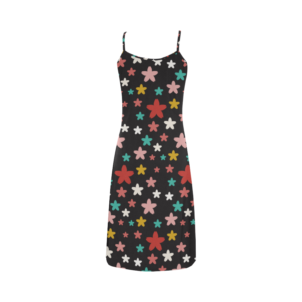 Symmetric Star Flowers Alcestis Slip Dress (Model D05)