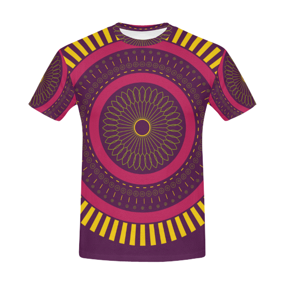 red zen mandala circle All Over Print T-Shirt for Men (USA Size) (Model T40)