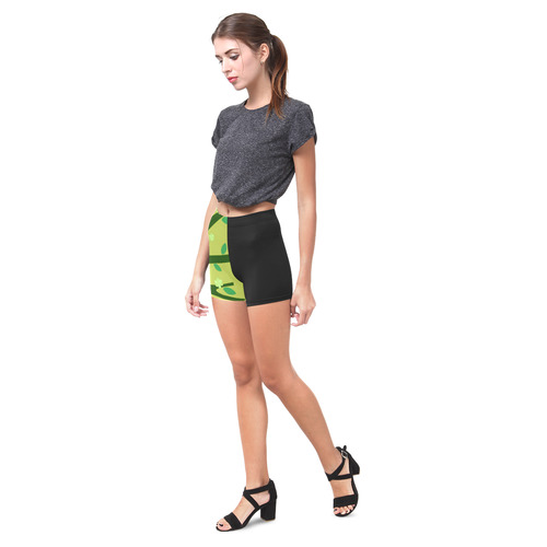 Designers shorts : spring Tree green forest Briseis Skinny Shorts (Model L04)
