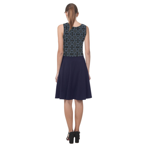 Navy Blue Geometric Atalanta Casual Sundress(Model D04)