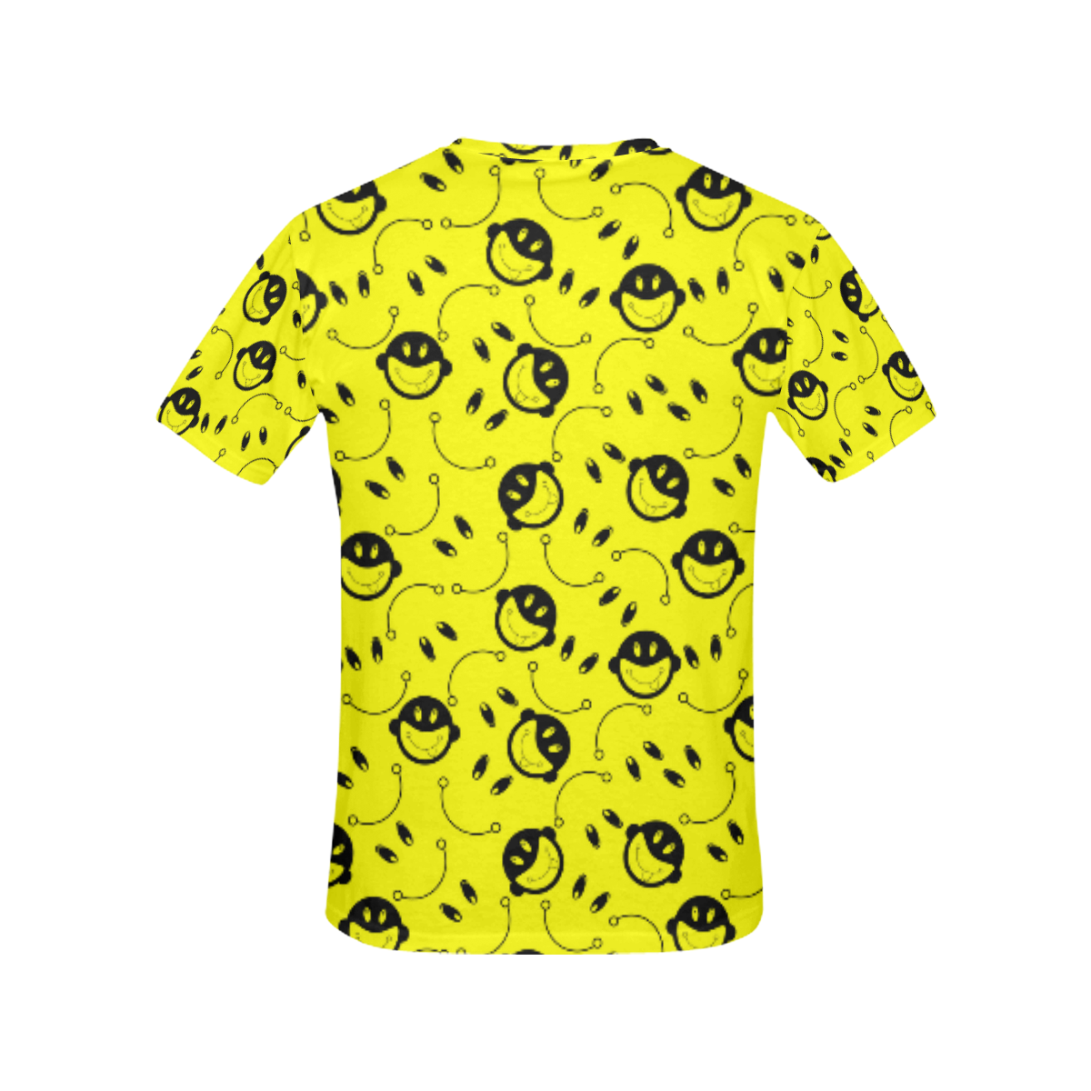 monkey tongue out on yellow All Over Print T-Shirt for Women (USA Size) (Model T40)