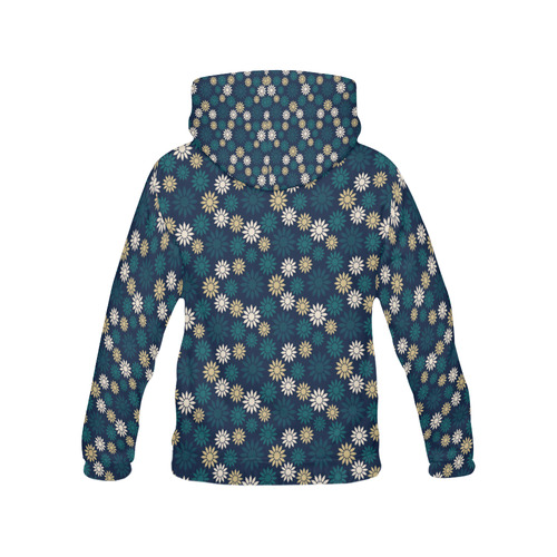 Blue Symbolic Camomiles Floral All Over Print Hoodie for Men (USA Size) (Model H13)