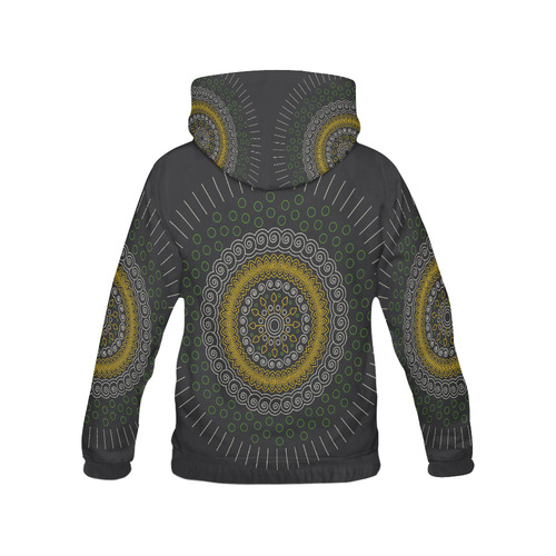 green with yellow mandala circular All Over Print Hoodie for Women (USA Size) (Model H13)